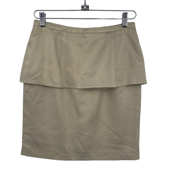 Fendi Dresses & Skirts - Fendi Skirt Womens 40 Tan‎ Twill Silk Mini Peplum Layered Pencil Classy Designer